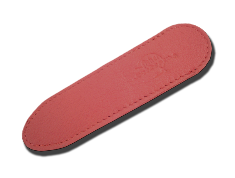SMALL RED LEATHER PEN CASE WITH FISHER LOGO